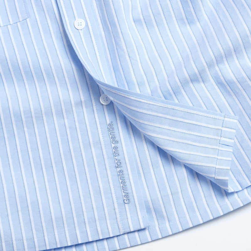 Stripes Sidepull Shirt / Cotton - BL.WH