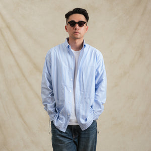 Stripes Sidepull Shirt / Cotton - BL.WH