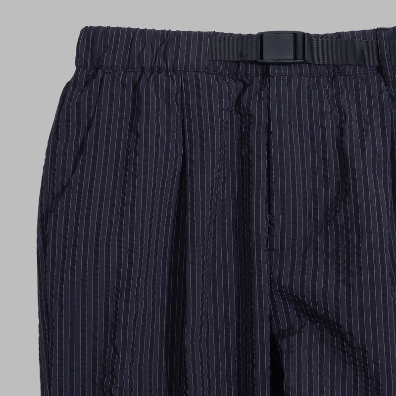 Seersucker Stripe Pants / Poly Cotton - Blue/Black