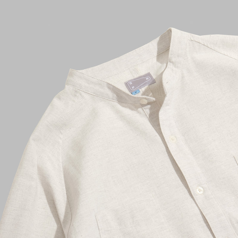 Popover Shirt / Cotton Linen - Beige