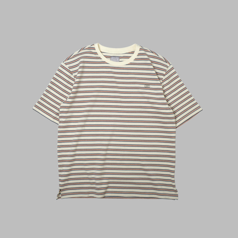 Stripe Tee / Cotton - White/Blue