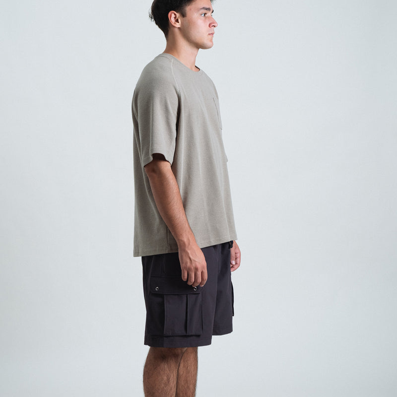 Waffle Tee / Cotton - Warm Grey
