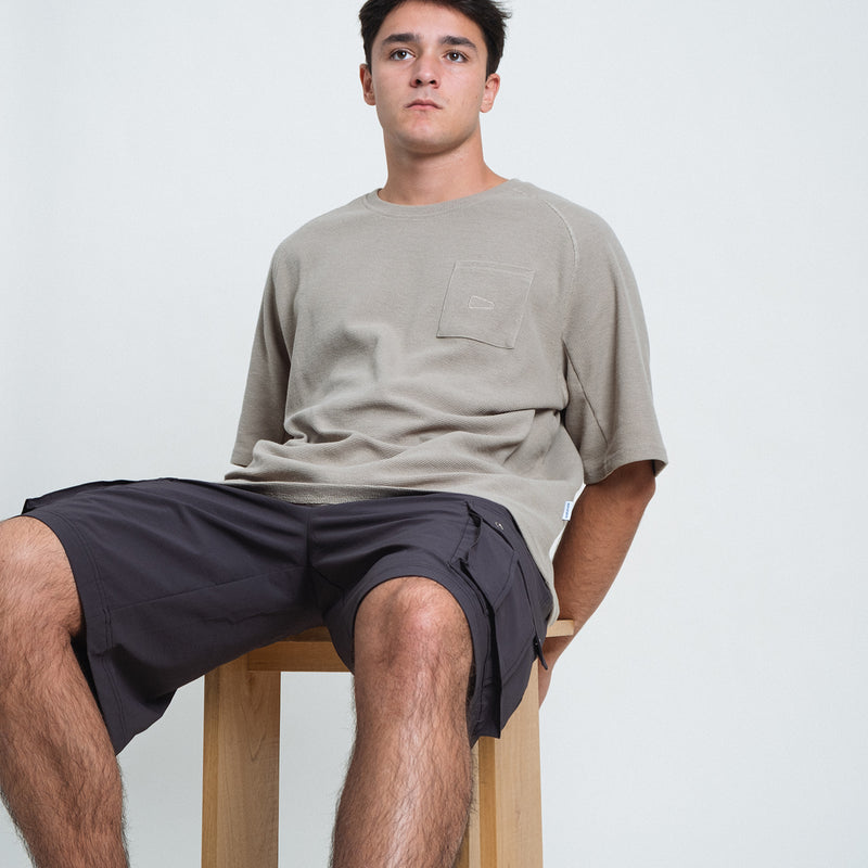 Waffle Tee / Cotton - Warm Grey