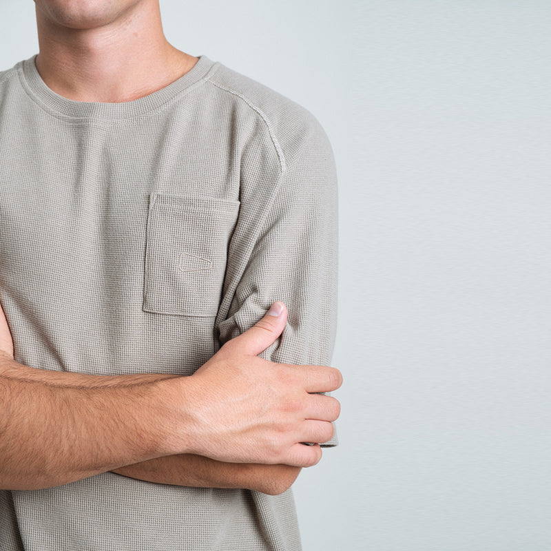 Waffle Tee / Cotton - Warm Grey