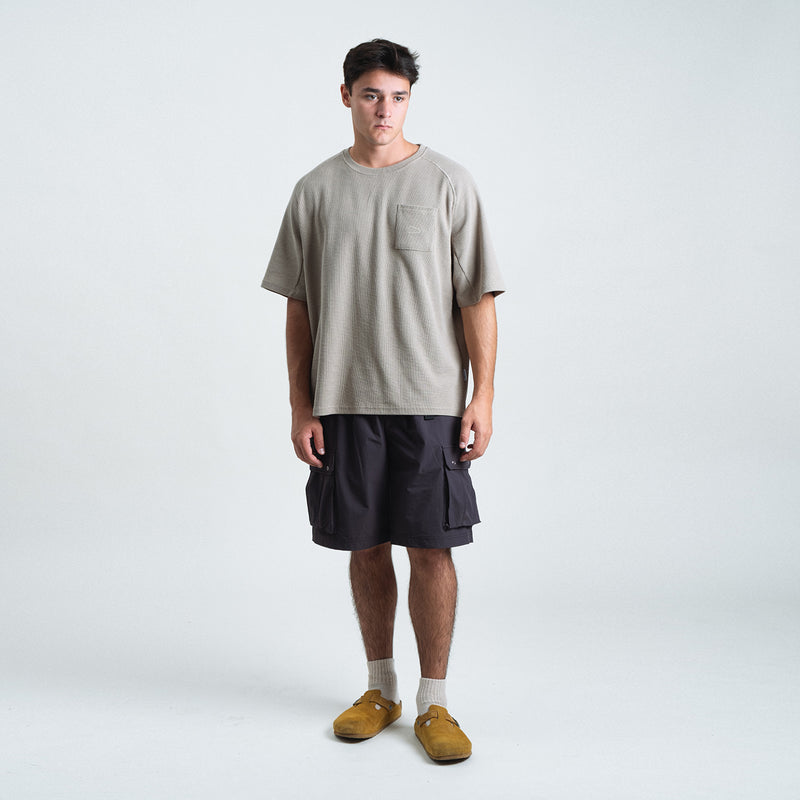 Waffle Tee / Cotton - Warm Grey