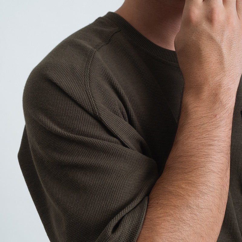Waffle Tee / Cotton - Army Green