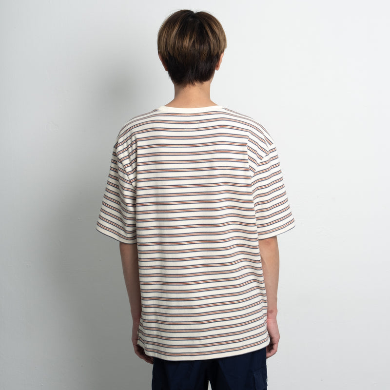 Stripe Tee / Cotton - White/Blue