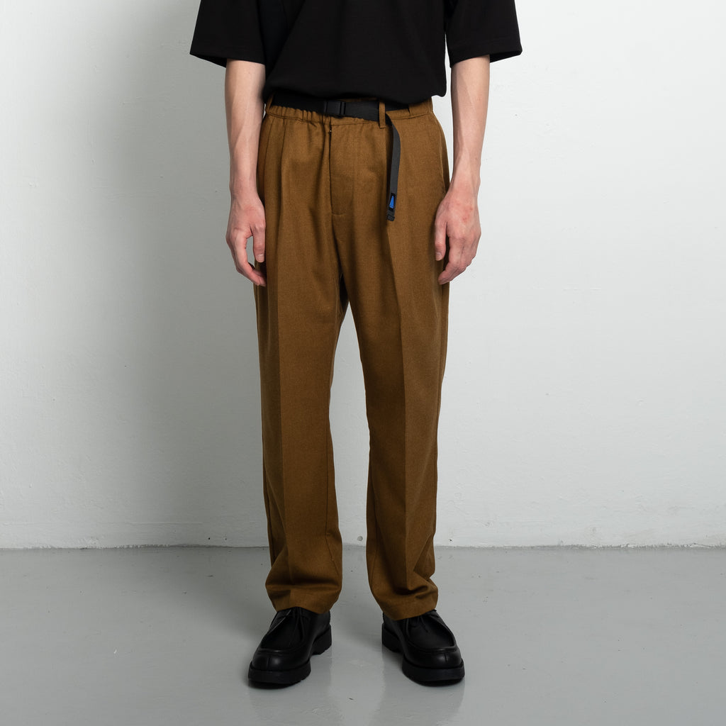 Pleated Pants / Poly Rayon - Brown