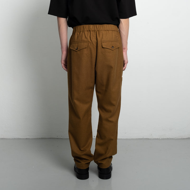 Pleated Pants / Poly Rayon - Brown