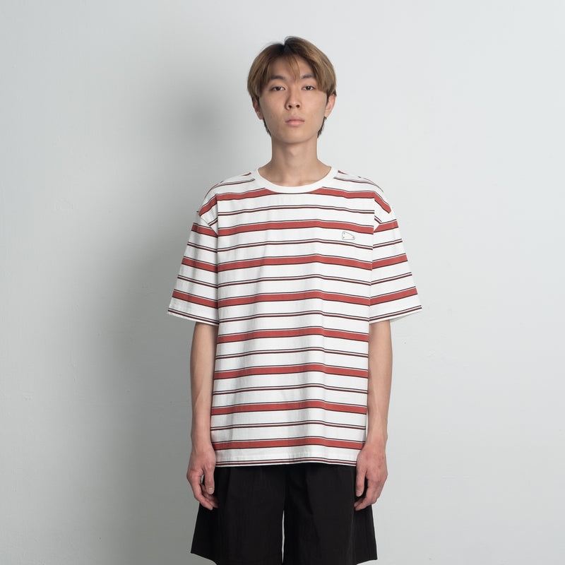 Stripe Tee / Cotton - White/Red