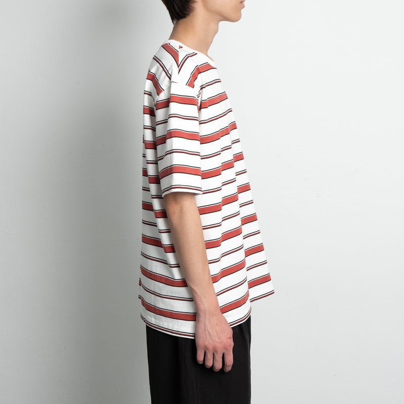 Stripe Tee / Cotton - White/Red