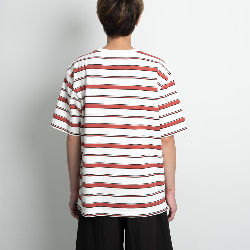 Stripe Tee / Cotton - White/Red