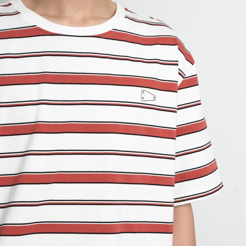 Stripe Tee / Cotton - White/Red