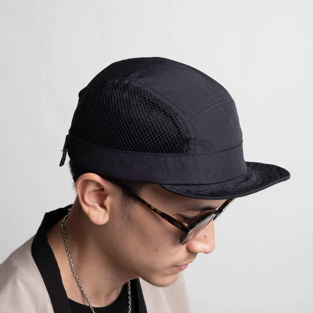 Mesh 5-Panel Cap - Black