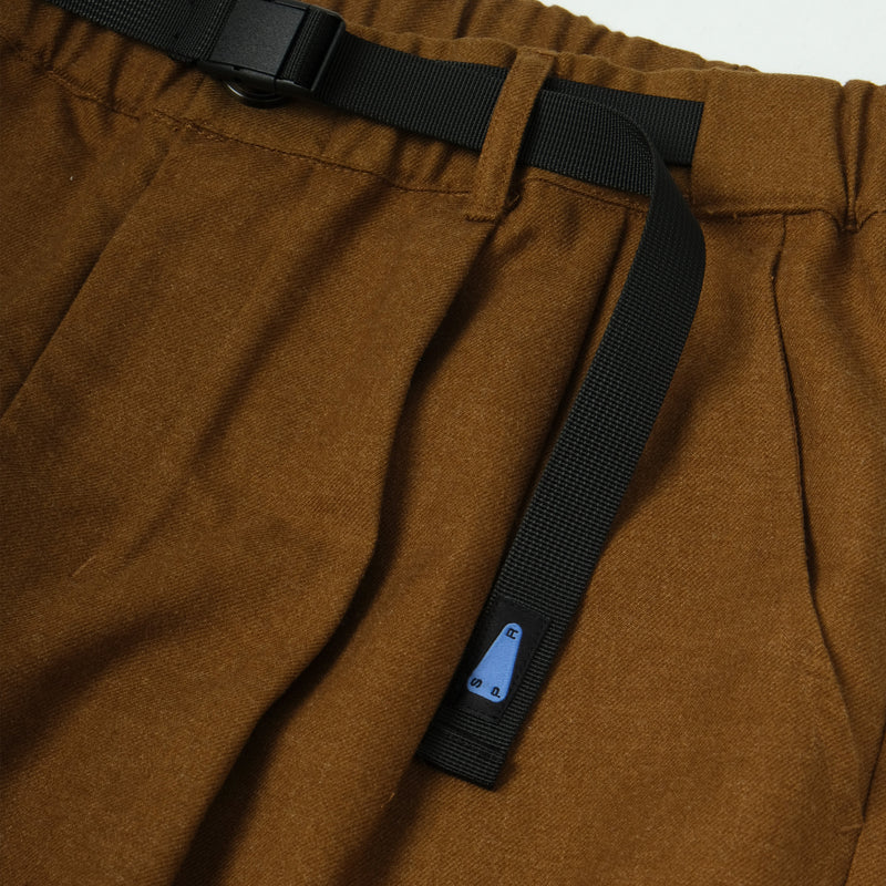 Pleated Pants / Poly Rayon - Brown