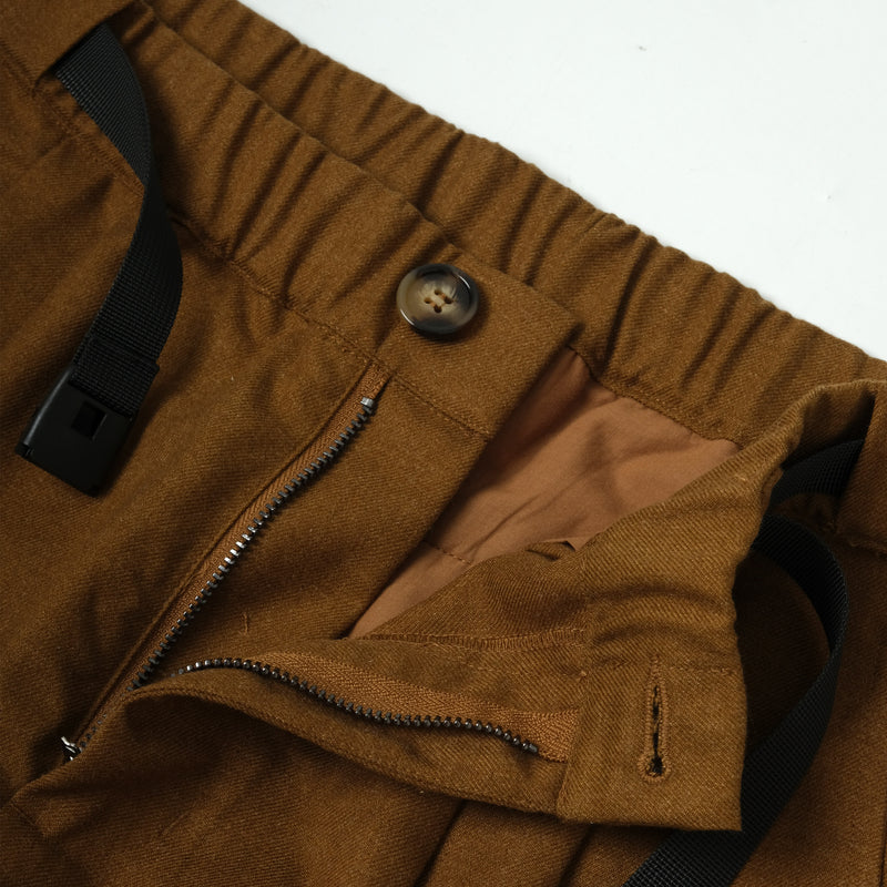 Pleated Pants / Poly Rayon - Brown